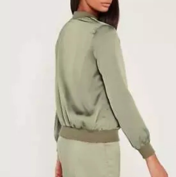 MISSGUIDED BOMBER JACKET OLIVE GREEN - Picture 4 of 7